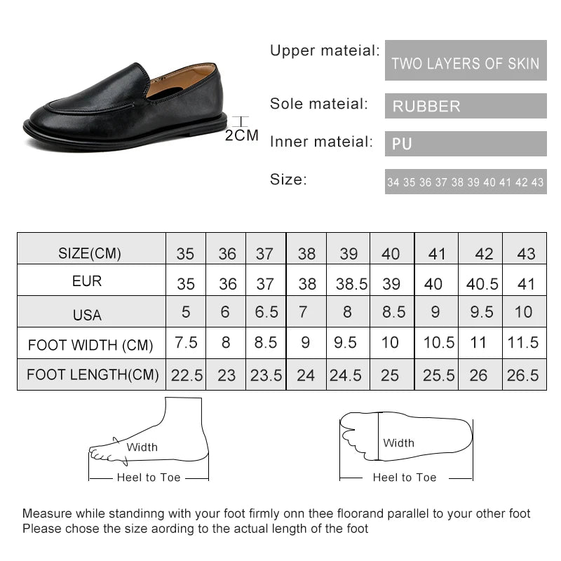 Loafers Women New Spring Round Toe One Foot Slip-on Shoes Women Genuine Leather Soft Flats Shoes Women