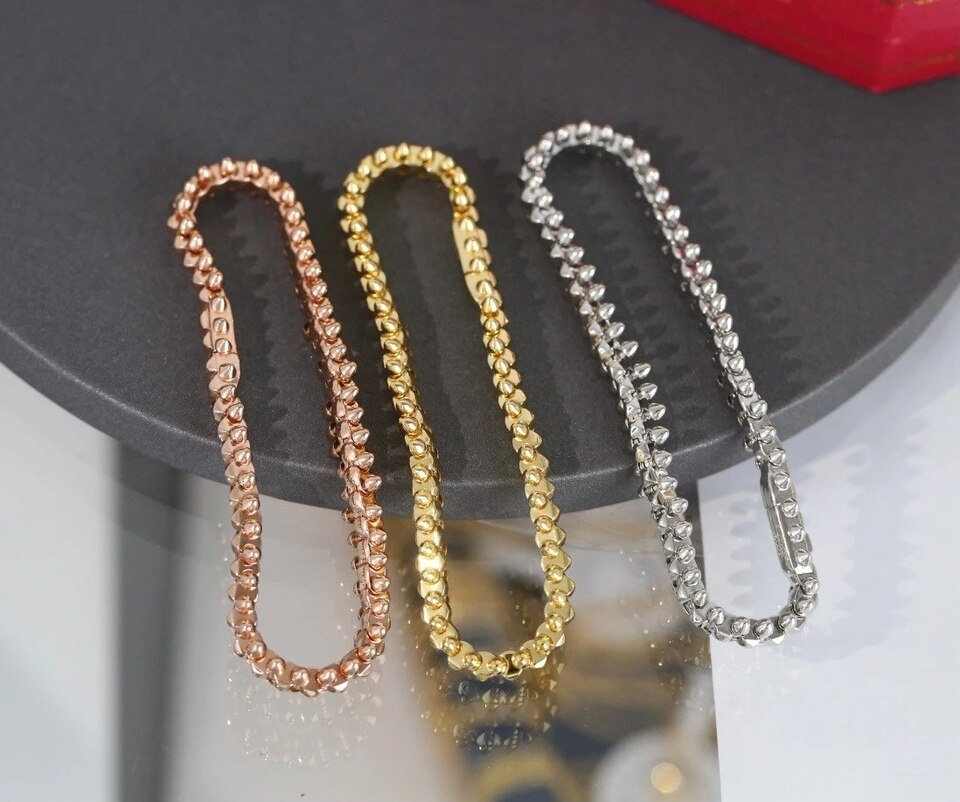 European Luxury Ladies Jewelry Label Rivet Rose Gold Bracelet Party Fashion Classic Jewelry Rose Gold Bracelet