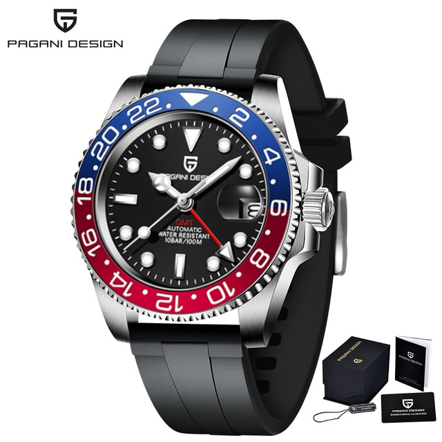 Top Brand GMT Men Mechanical Wristwatch Sapphire Stainless Steel Waterproof Automatic Watch for Men Reloj Hombre