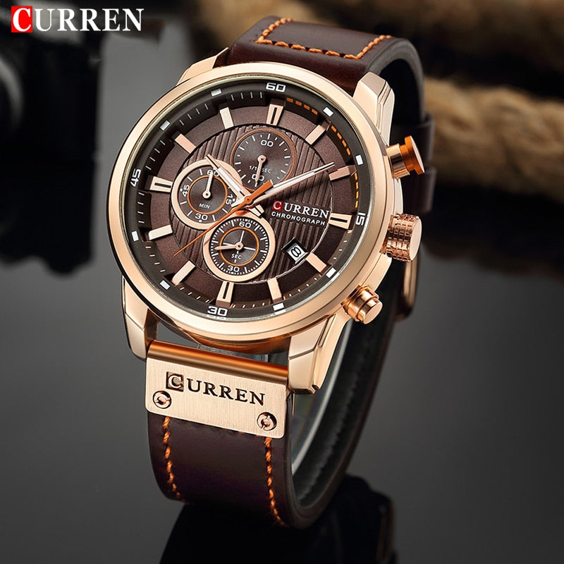 New Date Quartz Men Watches Top Brand Luxury Male Clock Chronograph Sport Mens Wrist Watch