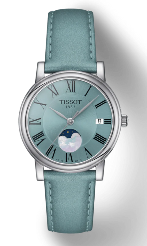 TISSOT CARSON PREMIUM LADY MOONPHASE T122.207.11.033.00 LUXURY WATCH FOR WOMEN