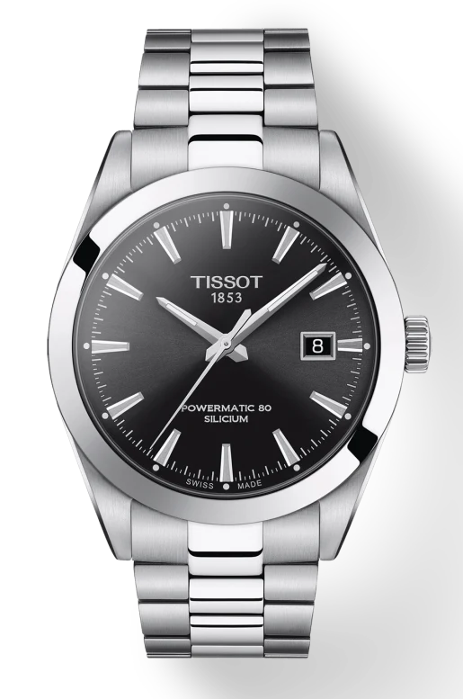 TISSOT GENTLEMAN POWERMATIC 80 SILICIUM Black Face Luxury Watch For Men