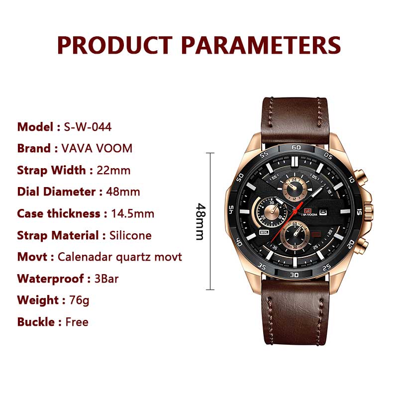 Men Watch Top Brand Luxury Waterproof Sport Quartz Clock Military Leather