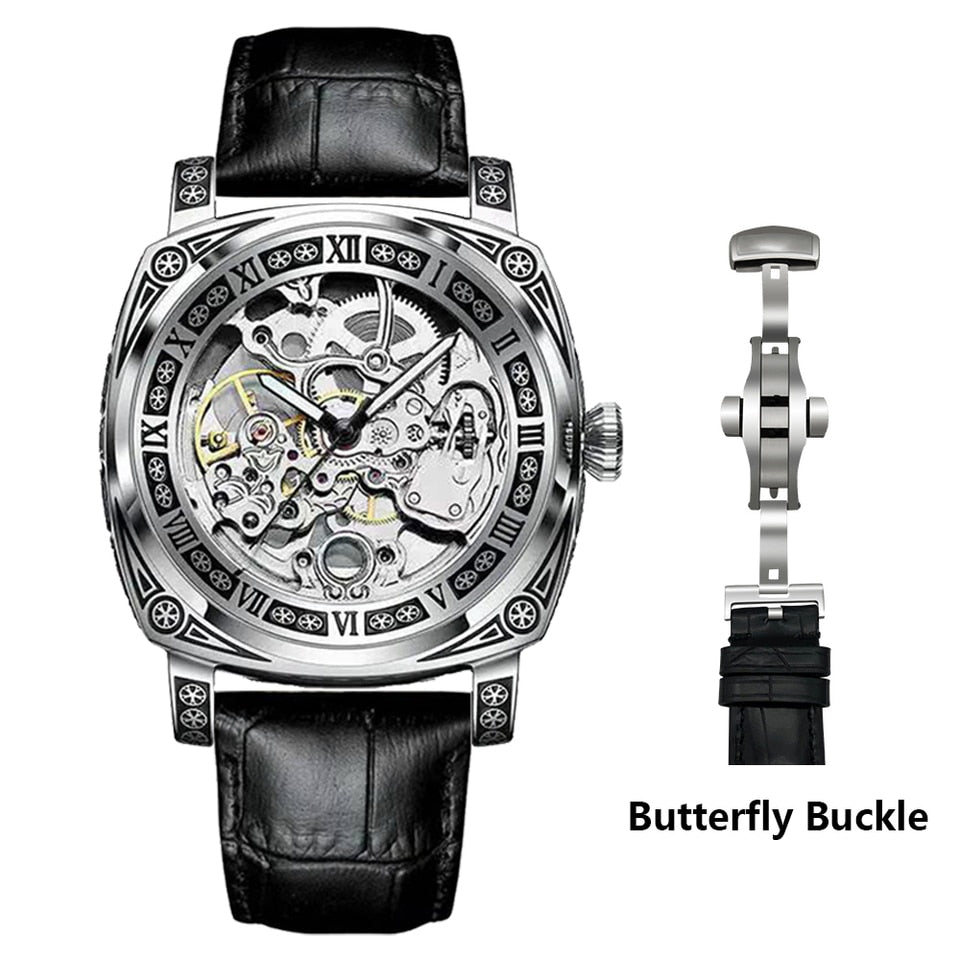 New Men Authentic Brand Carved Watches Fully Automatic men watches Hollowed Seagull Mechanical Watches luxury MAN WATCH