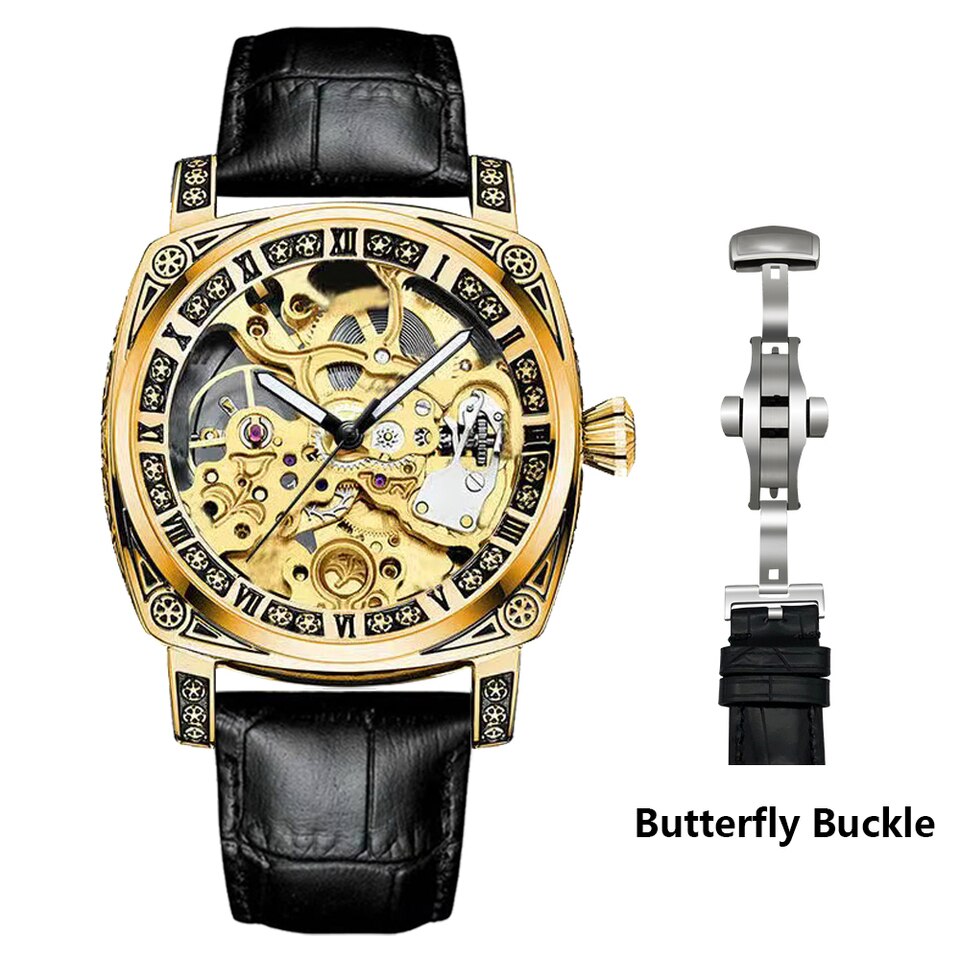 New Men Authentic Brand Carved Watches Fully Automatic men watches Hollowed Seagull Mechanical Watches luxury MAN WATCH