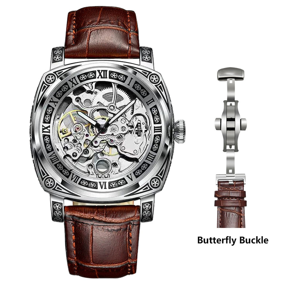 New Men Authentic Brand Carved Watches Fully Automatic men watches Hollowed Seagull Mechanical Watches luxury MAN WATCH