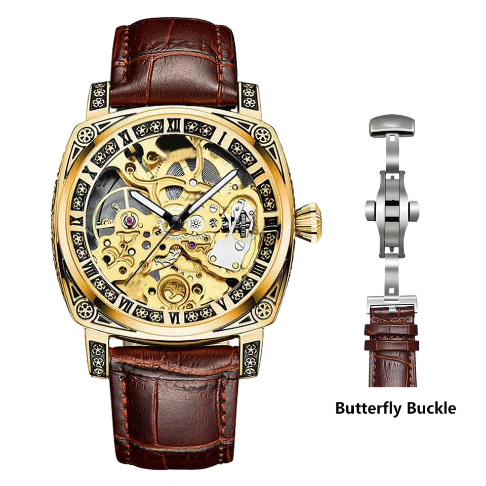 New Men Authentic Brand Carved Watches Fully Automatic men watches Hollowed Seagull Mechanical Watches luxury MAN WATCH