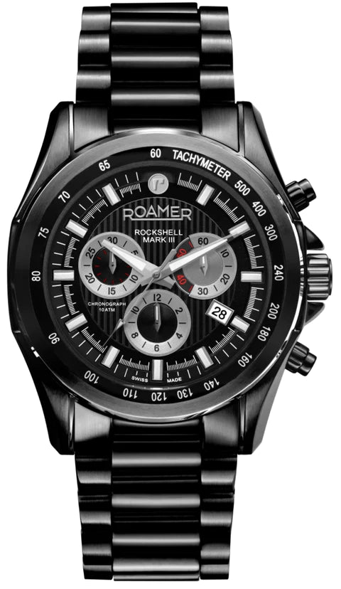 ROAMER ROCKSHELL MARK III CHRONO - JET BLACK-220837 42 55 20 Luxury Watch For Men