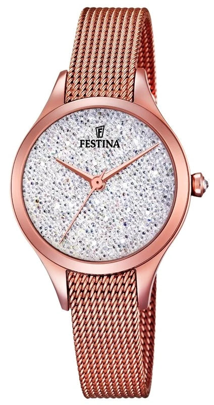 FESTINA MADEMOISELLE CRYSTAL ROSE GOLD - F20338/1 : KY LUXURY WATCH FOR WOMEN