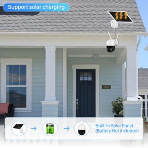 New 3MP Wifi Solar Camera Outdoor PIR Human Detection Wireless PTZ Camera 30M Color Night Vision 2-Way Audio Home Security IP Camera