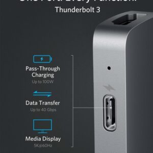 New Anker USB C Hub For MacBook PowerExpand Direct 8-in-2 USB C Adapter with Thunderbolt 3 USB C Port 4K HDMI Port USB C and USB
