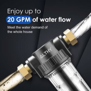New ALTHY Pre filter Purifier Whole House Spin Down Sediment Water Filter Central Pre filter Purifier System Backwash Stainless Steel Mesh