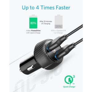 New Anker PowerDrive Speed 2 39W Dual USB Car Charger Quick Charge 3.0 for Galaxy PowerIQ for iPhone 11/Xs/XS Max/XR/X/8 and more