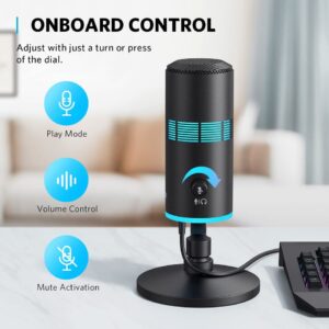 New Anker PowerCast M300 USB Microphone Mic For PC Vocals Quality in Streaming Twitch Gaming YouTube  Output Gain Control Mute