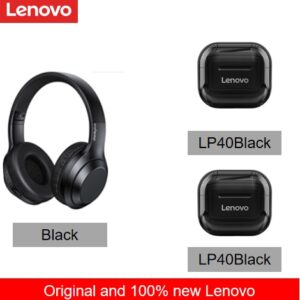 New Lenovo Thinkplus Stereo Headphone TH10 LP40 TWS Bluetooth Earphones Music Headset with Mic for Mobile iPhone Sumsamg Android IOS