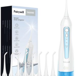 New Fairywill Water Flossers for Teeth 300ML Oral Irrigator Rechargeable Portable Dental 3 Modes Water Tank Waterproof Teeth Cleaner