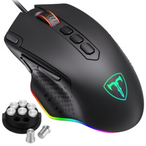 New PICTEK PC257 Gaming Mouse Wired 12000 DPI Ergonomic Mouse USB With RGB Backlit 10 Programmable Buttons For Computer Gamer Mice