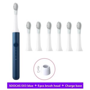 New White PINJING EX3 Sonic Electric Toothbrush Ultrasonic Automatic Smart Tooth Brush USB Wireless Charge Base Waterproof