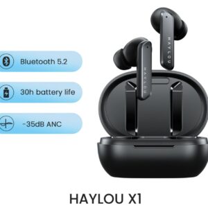 New HAYLOU X1 Earphone V5.2 Bluetooth Earphones -35dB ANC Dual Noise Cancellation Headphones Six mic HD Call Power Display Waterproof Headset
