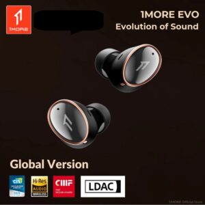New 1MORE EVO Hi Res LDAC Earbuds Wireless Audiophile Hi-Fi Sound TWS Active Noice Canceling Bluetooth 5.2 Headphones 6 Microphones