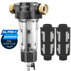 New ALTHY Pre filter Purifier Whole House Spin Down Sediment Water Filter Central Pre filter Purifier System Backwash Stainless Steel Mesh