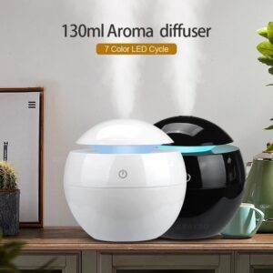 New Ultrasonic Air Humidifier USB Aroma Diffuser Wood Grain LED Night Light Electric Essential Oil Diffuser Aromatherapy Bedroom