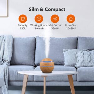 New Humidifier Electric Air Aroma Diffuser Wood Ultrasonic 130ML Air Humidifier Essential Oil Aromatherapy Cool Mist Maker For Home