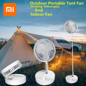 New Portable Floor Standing Fan For Outdoor Tent And Indoor Office Bedroom Foldable USB Mini Desk Fans Home Ventilator Camping Fan