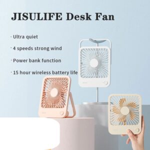 New USB Rechargeable Desk Fan Portable 180° Foldable Cooling Fan With Strong Wind 4 Speeds Ultra Quiet for Home Office