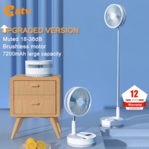New Portable Fan USB Rechargeable Folding Telescopic Floor Standing Fan Mini Fans for Home Outdoor Camping Air Conditioner