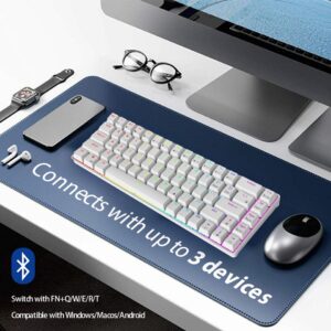 New RGB Wireless 65% Compact Mechanical Keyboard, 68/71 Keys 60% Bluetooth Hot Swappble Gaming Keyboard