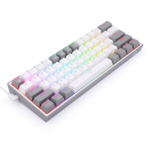 New Redragon K617 Fizz Mechanical Keyboard USB Wired Linear Red Switches RGB Led Backlight 61 Keys Ergonomic Design for Travel
